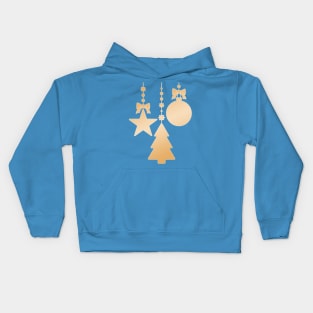 Minimal Christmas Tree Ornaments Gold Gradient Kids Hoodie